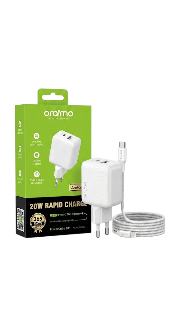 CHARGER ORAIMO TYPEC TO LIGHTNING POWER CUBE 201 (OCW-5203ECL)
